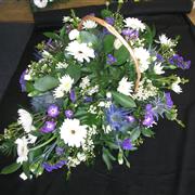 Funeral basket ( Long and Low) Blue and white