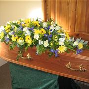 Coffin Spray - Yellow White and Blue