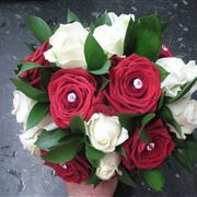 Red and White Brides Handtied